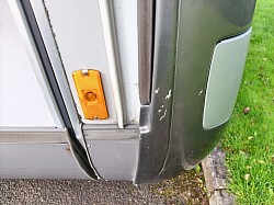 One of two blemishes I concede were my fault. Rear left corner.