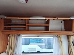 Storage above lounge.